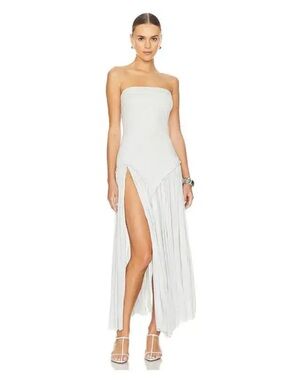 BELLE anna Lucille maxi dress Strapless jersey High-Slit knit Revolve NWT S